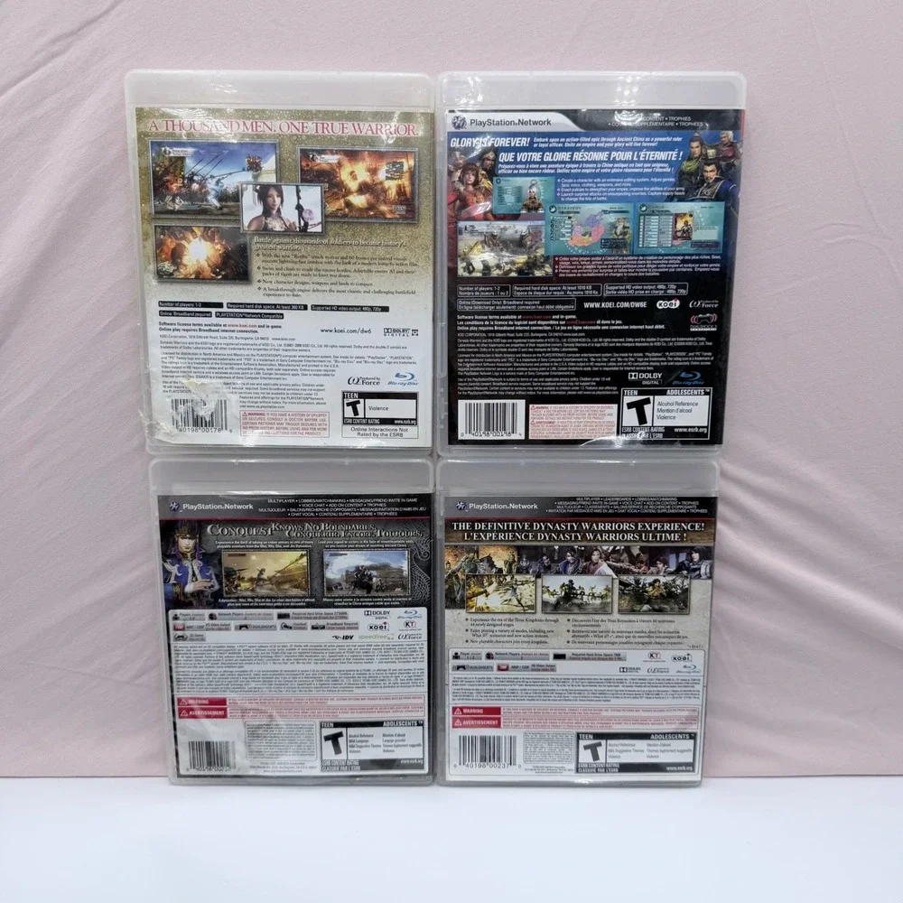 Dynasty Warriors 6 7 8 & 6 Empires PS3 Game Lot Koei Tecmo PlayStation 3 Bundle